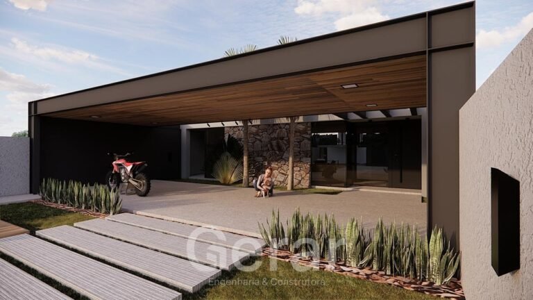 Obra Residencial M - Fachada (perspectiva 3D)